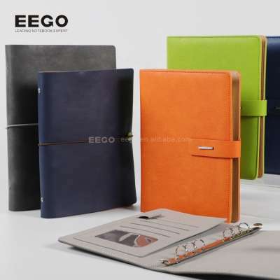 Free sample promotional pocket simple leather custom usa manufacturers logo lion soft cover  notebook with metal strip